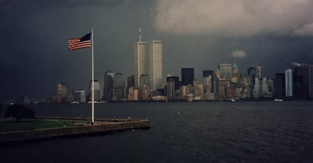 A storm rolling into NYC on the evening of September 10, 2001